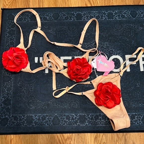 Sugar Thrillz Dolls Kill floral rose 3-D ecstasy lingerie set plus size XXL new - Picture 1 of 7